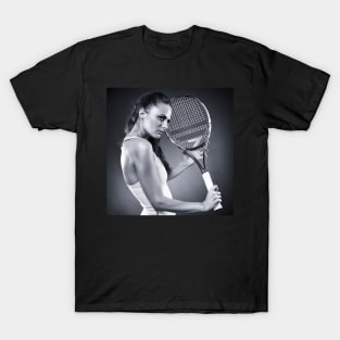 Young female tennis player with racket T-Shirt